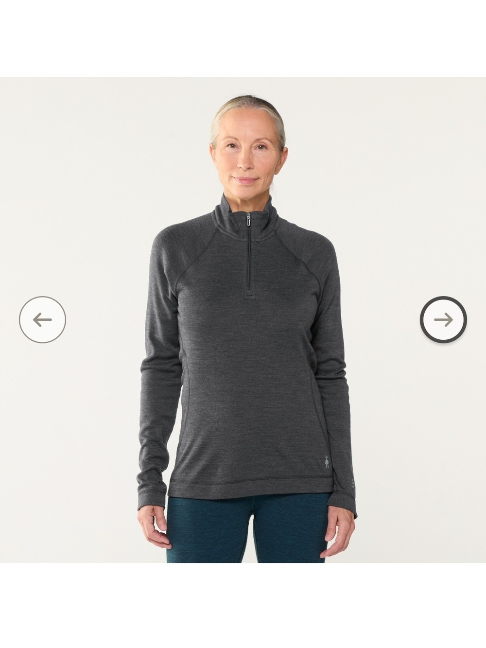 Smartwool Women's Charcoal Classic Thermal Merino Wool Half-Zip Pullover